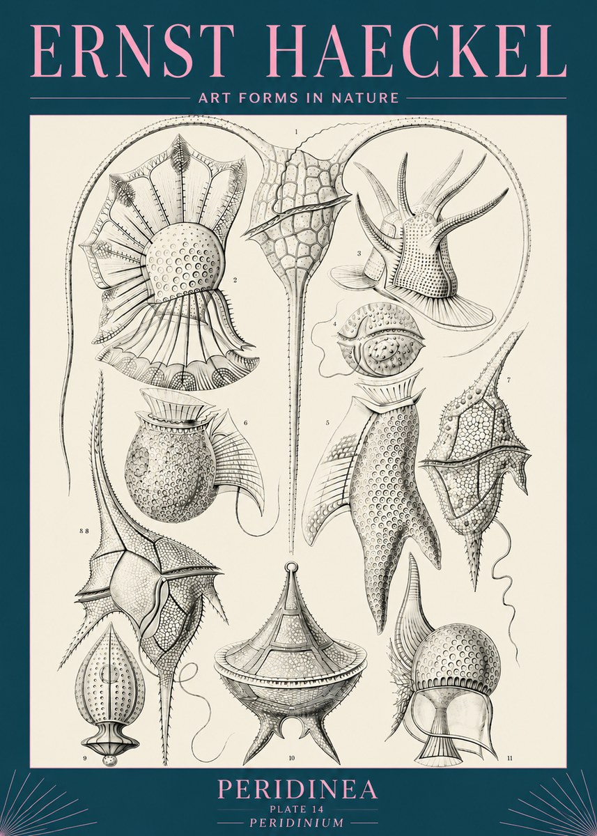 Ernst Haeckel Peridinea No5 - Affiche