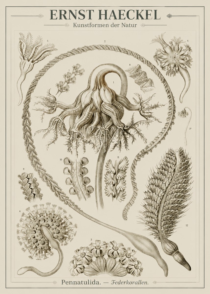 Ernst Haeckel Pennatulida - Sea Pens No3 - Affiche