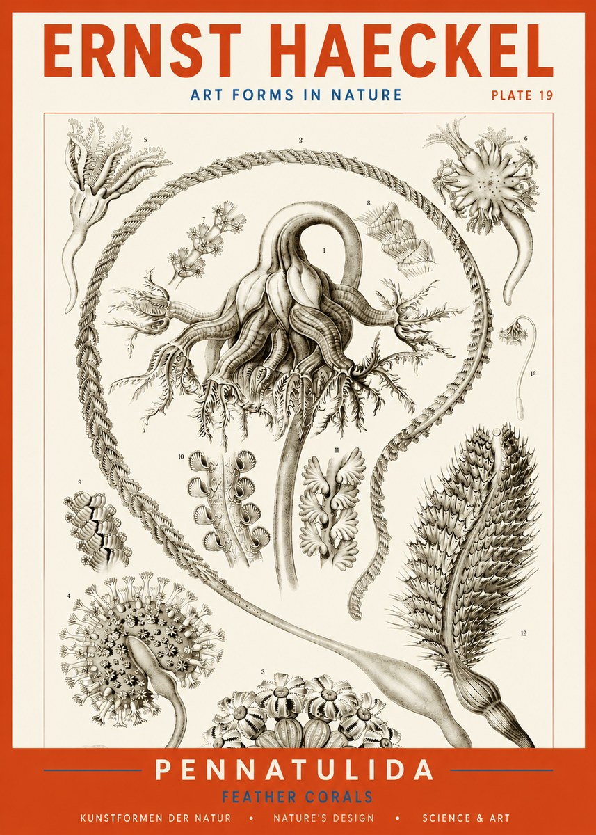 Ernst Haeckel Pennatulida - Sea Pens No4 - Affiche