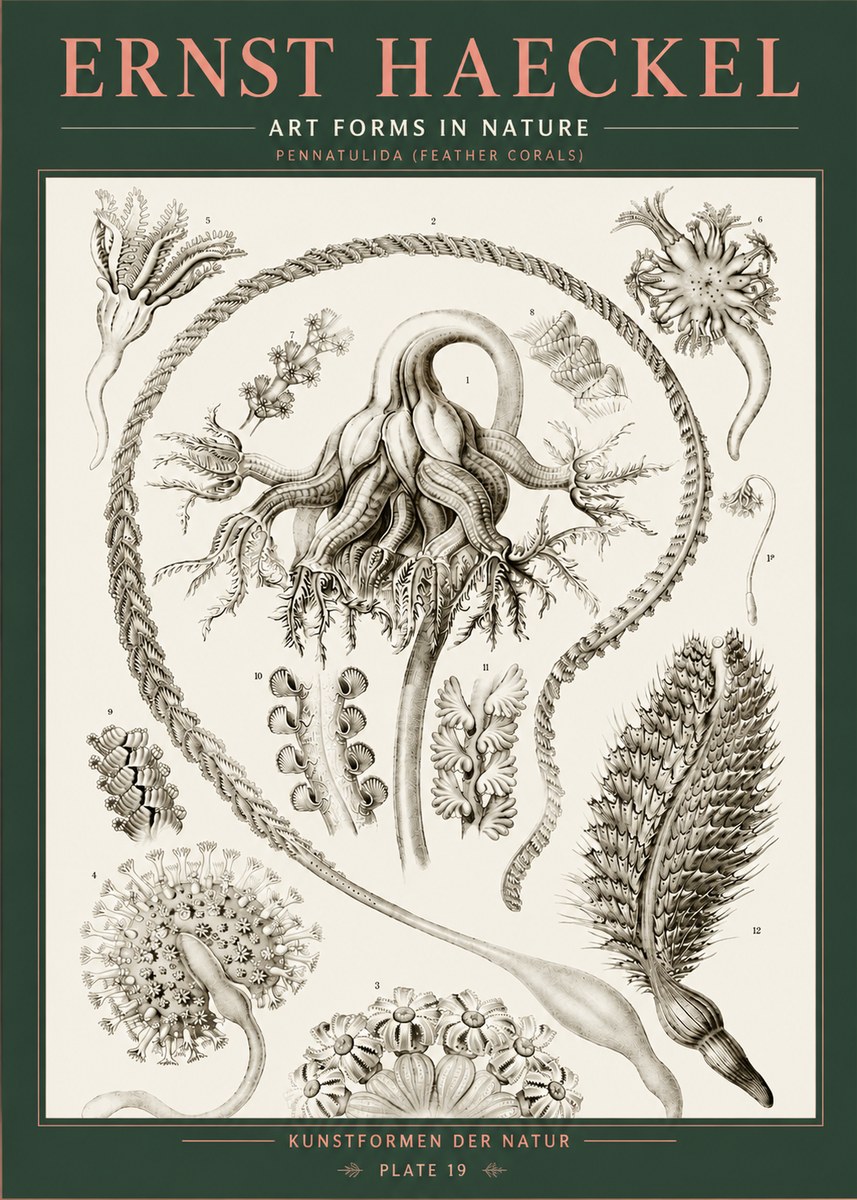 Ernst Haeckel Pennatulida - Sea Pens No5 - Affiche