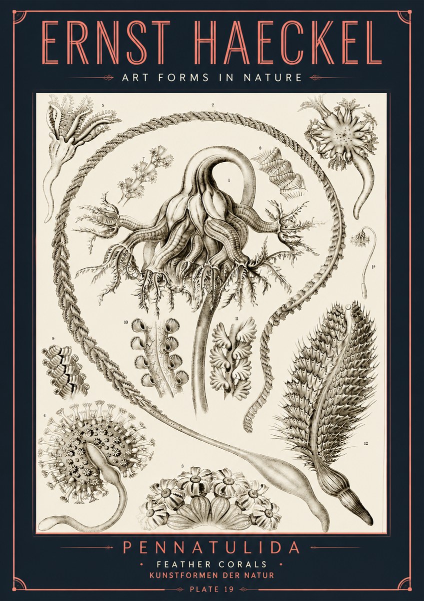 Ernst Haeckel Pennatulida - Sea Pens No6 - Affiche