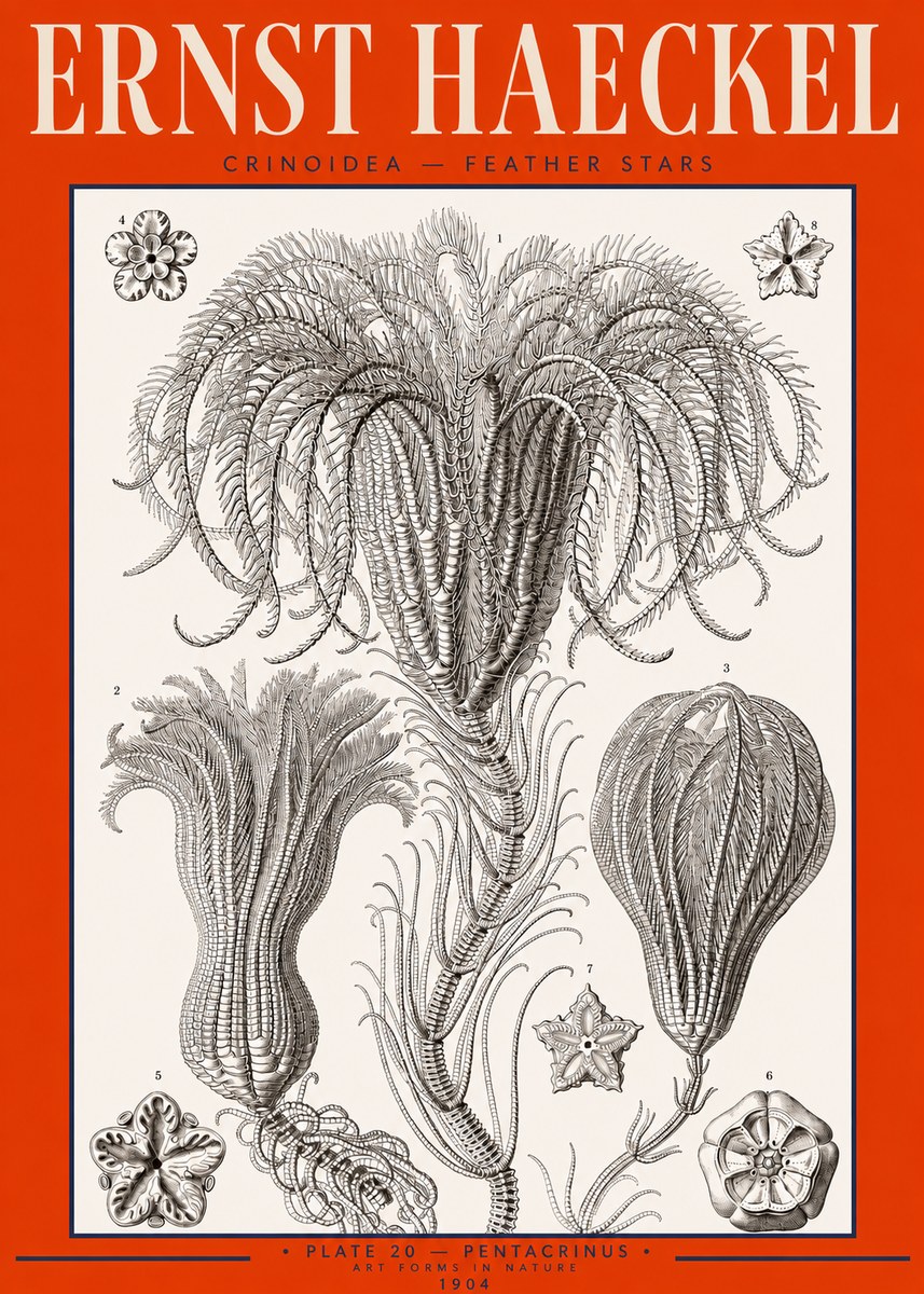 Ernst Haeckel Crinoidea - Palm Lilies No3 - Affiche