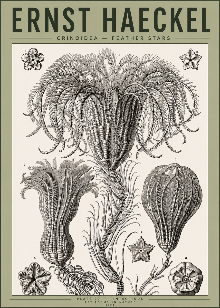 Ernst Haeckel Crinoidea - Palm Lilies No4 - Affiche