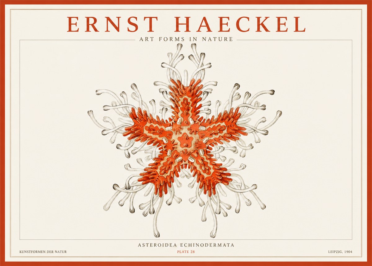 Ernst Haeckel Asteroidea Echinodermata Plate 28 No1 - Affiche