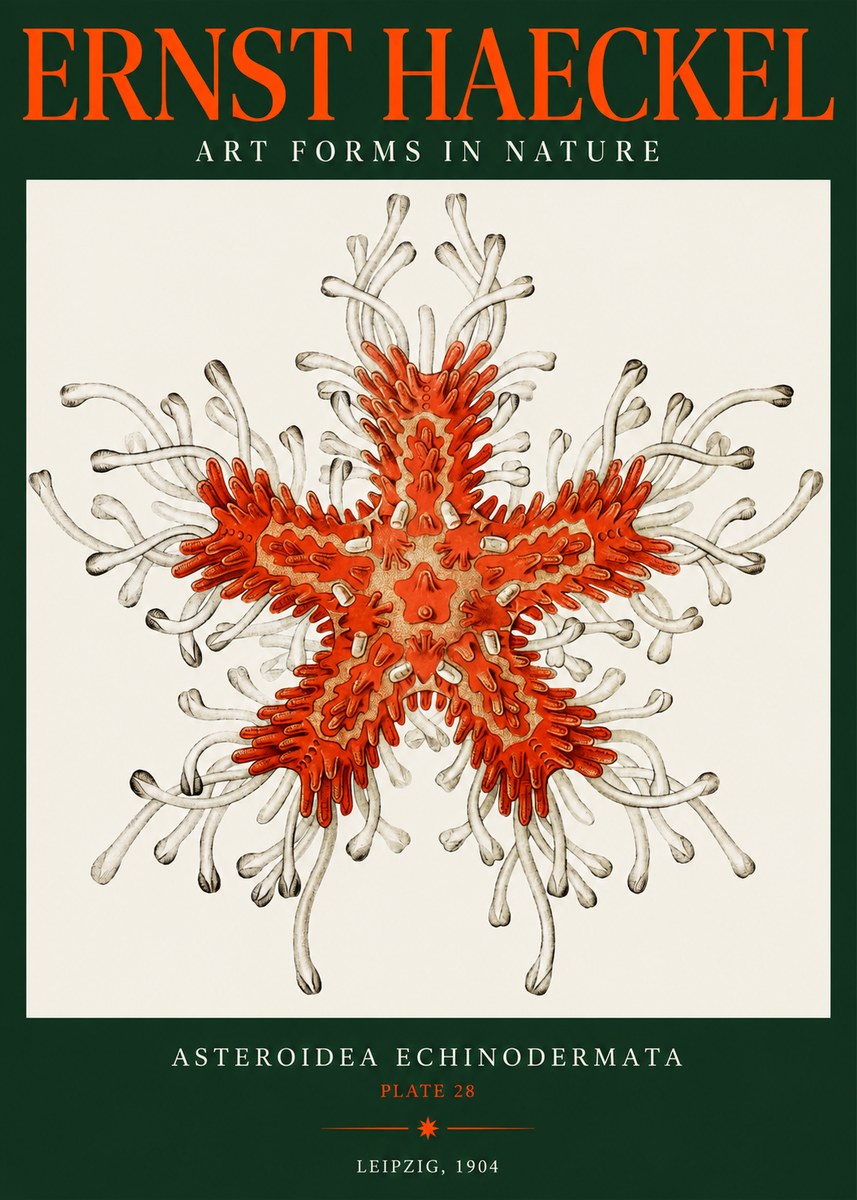 Ernst Haeckel Asteroidea Echinodermata Plate 28 No2 - Affiche