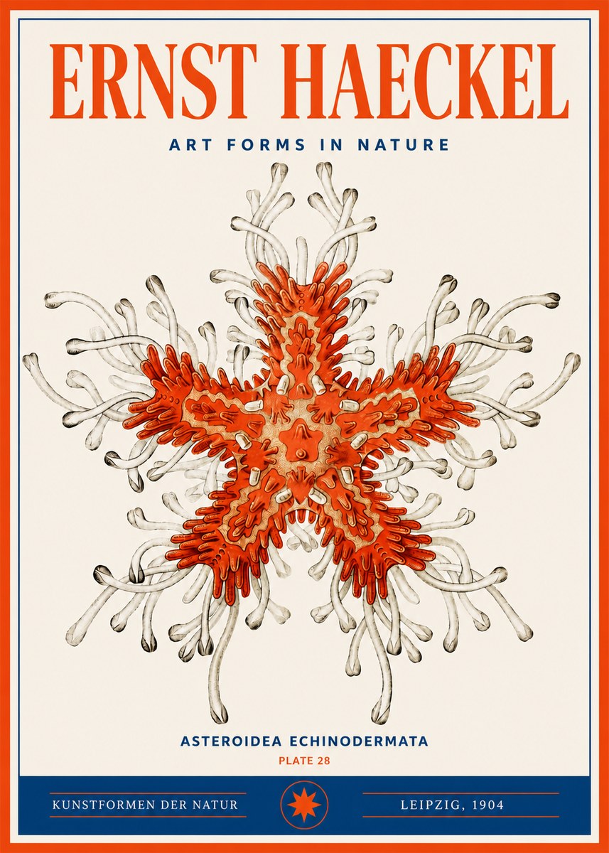 Ernst Haeckel Asteroidea Echinodermata Plate 28 No3 - Affiche