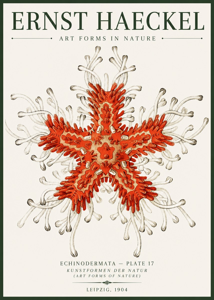 Ernst Haeckel Asteroidea Echinodermata Plate 28 No6 - Affiche