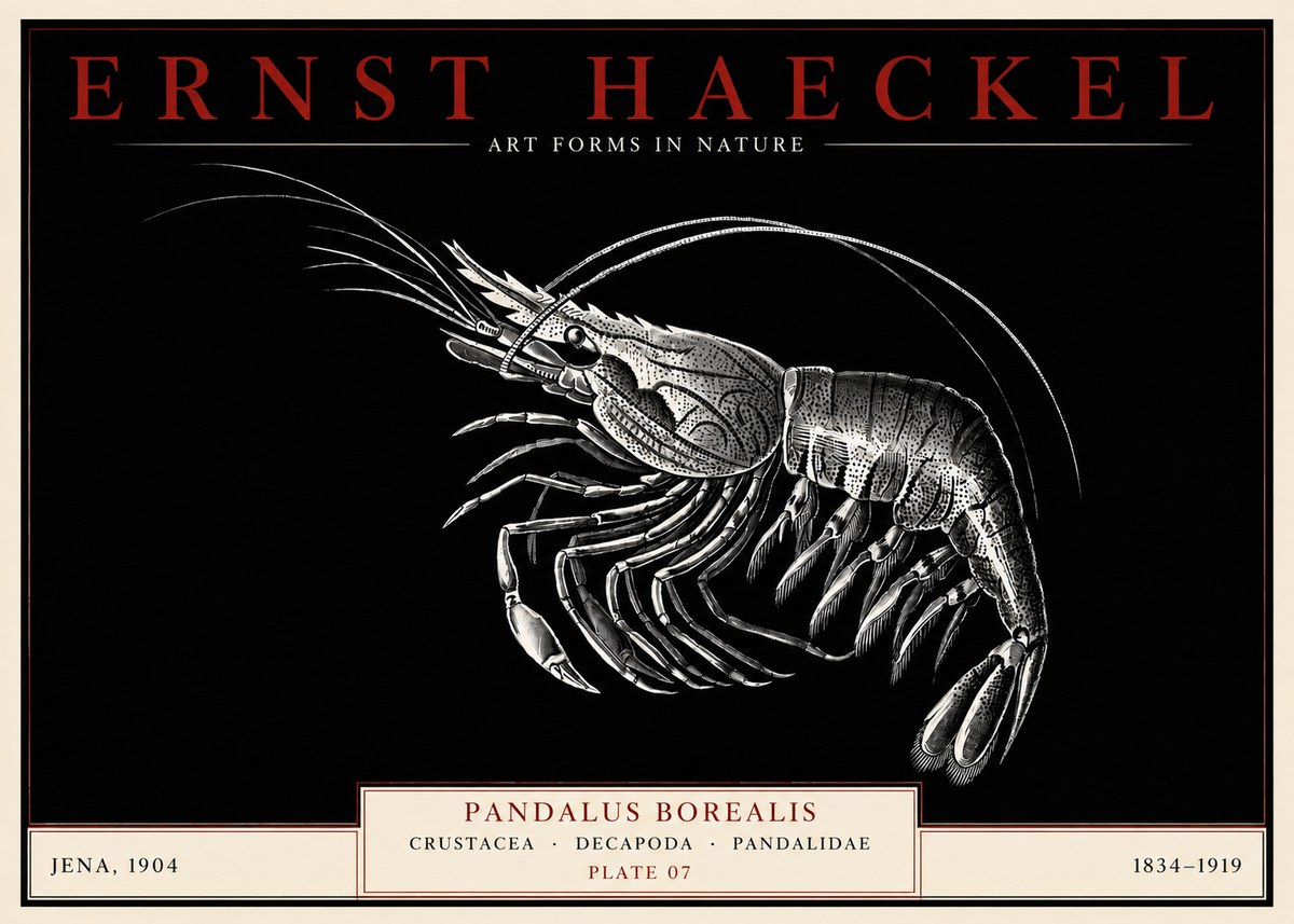 Ernst Haeckel Pandalus Borealis No3 - Affiche