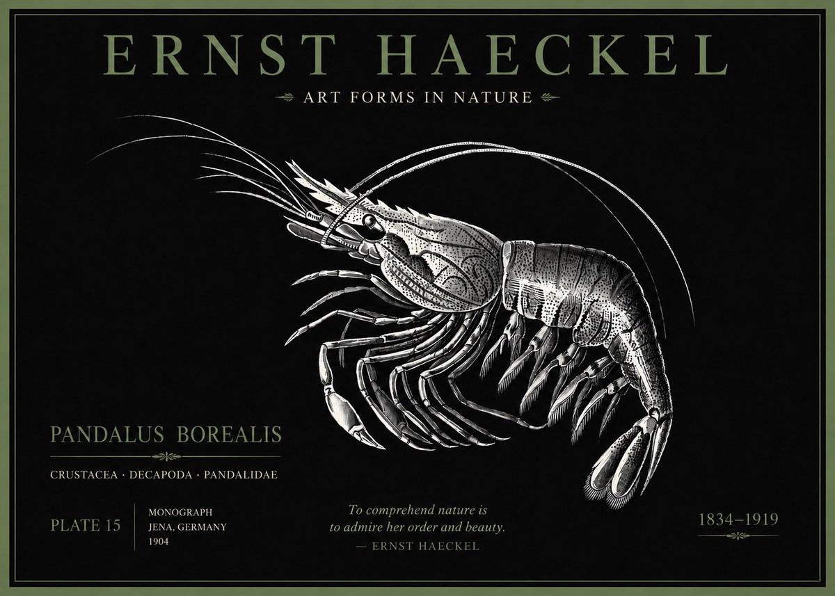 Ernst Haeckel Pandalus Borealis No5 - Affiche