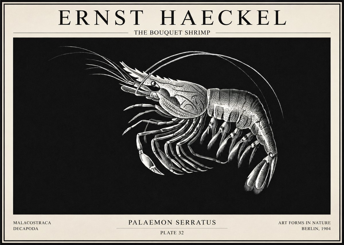Ernst Haeckel Pandalus Borealis No6 - Affiche