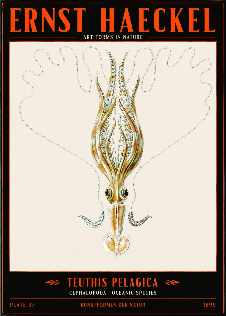 Ernst Haeckel Teuthis Pelagica No2 - Affiche
