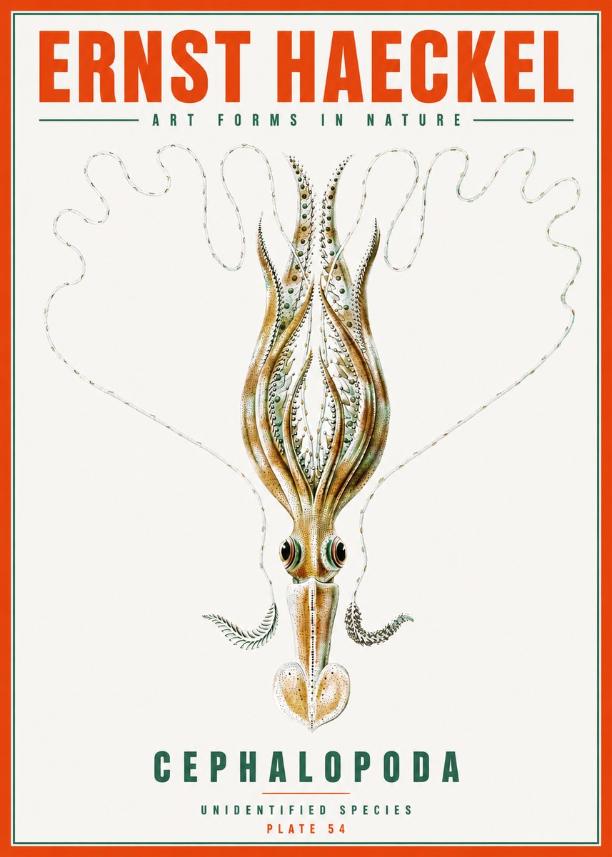 Ernst Haeckel Teuthis Pelagica No6 - Affiche