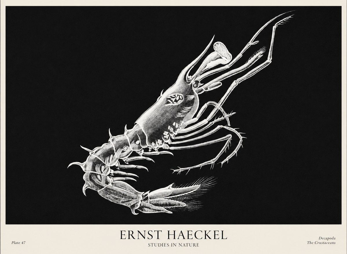 Ernst Haeckel Decapoda the Crustaceans No1 - Affiche
