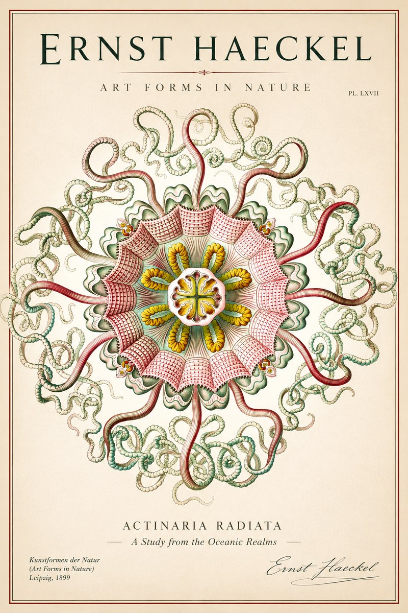 Ernst Haeckel Discomedusae – Actiniae No2 - Affiche