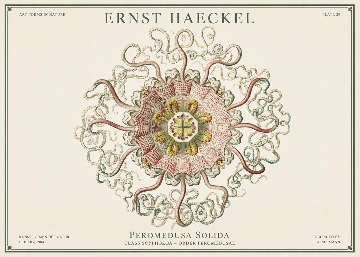 Ernst Haeckel Discomedusae – Actiniae No3 - Affiche