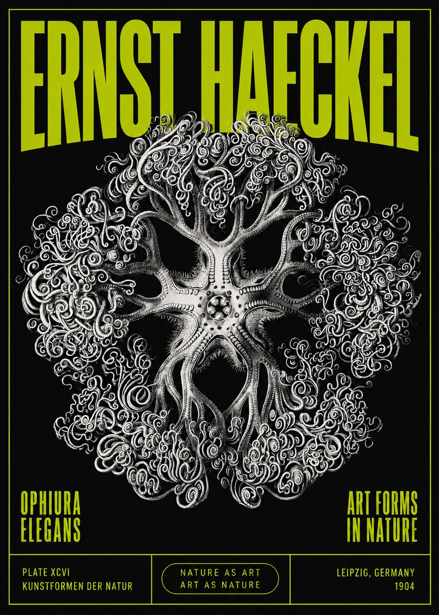 Ernst Haeckel Ophiuroidea Sea Tree - Deep Sea No5 - Affiche