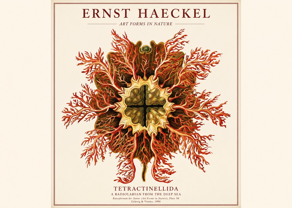 Ernst Haeckel Tetractinellida a Radiolarian from the Deep Sea No1 - Affiche