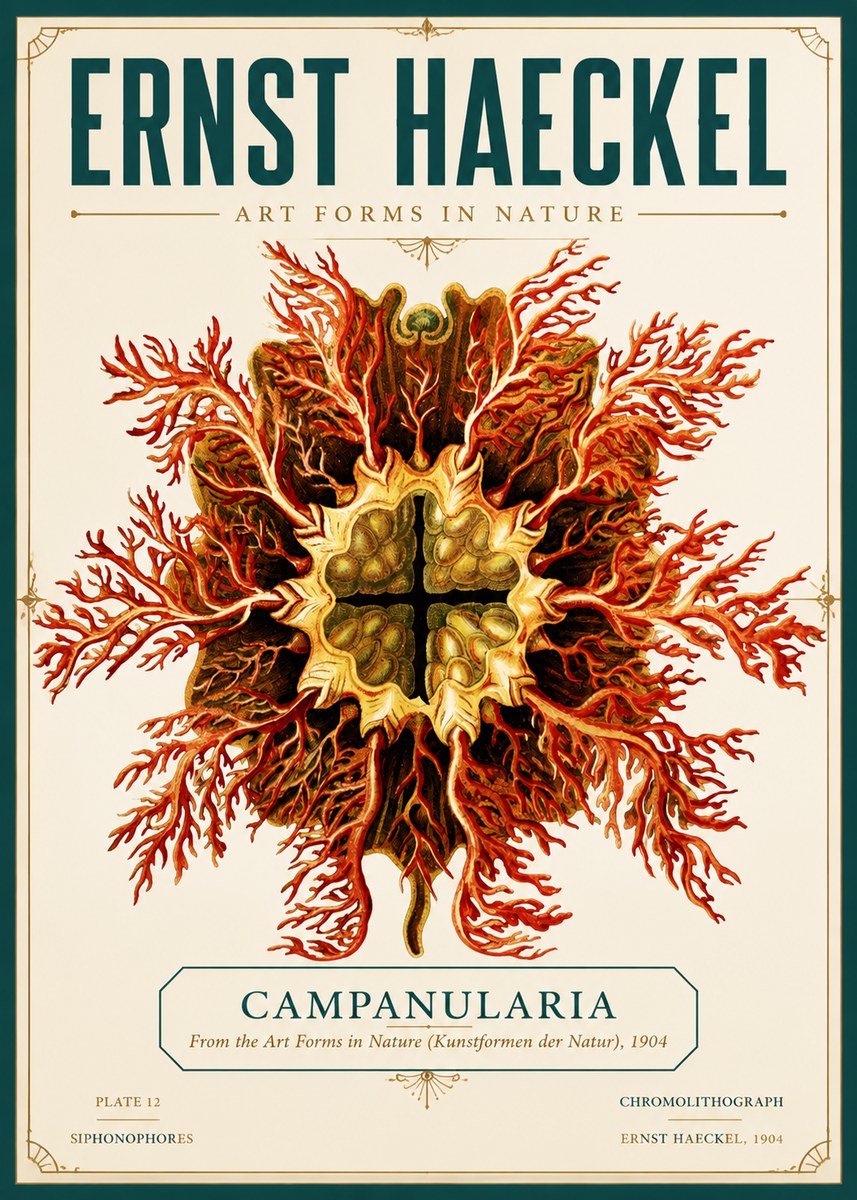 Ernst Haeckel Tetractinellida a Radiolarian from the Deep Sea No6 - Affiche