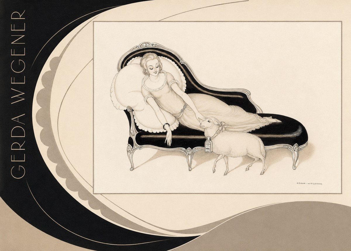 Gerda Wegener Lady with Lamb No6 - Affiche