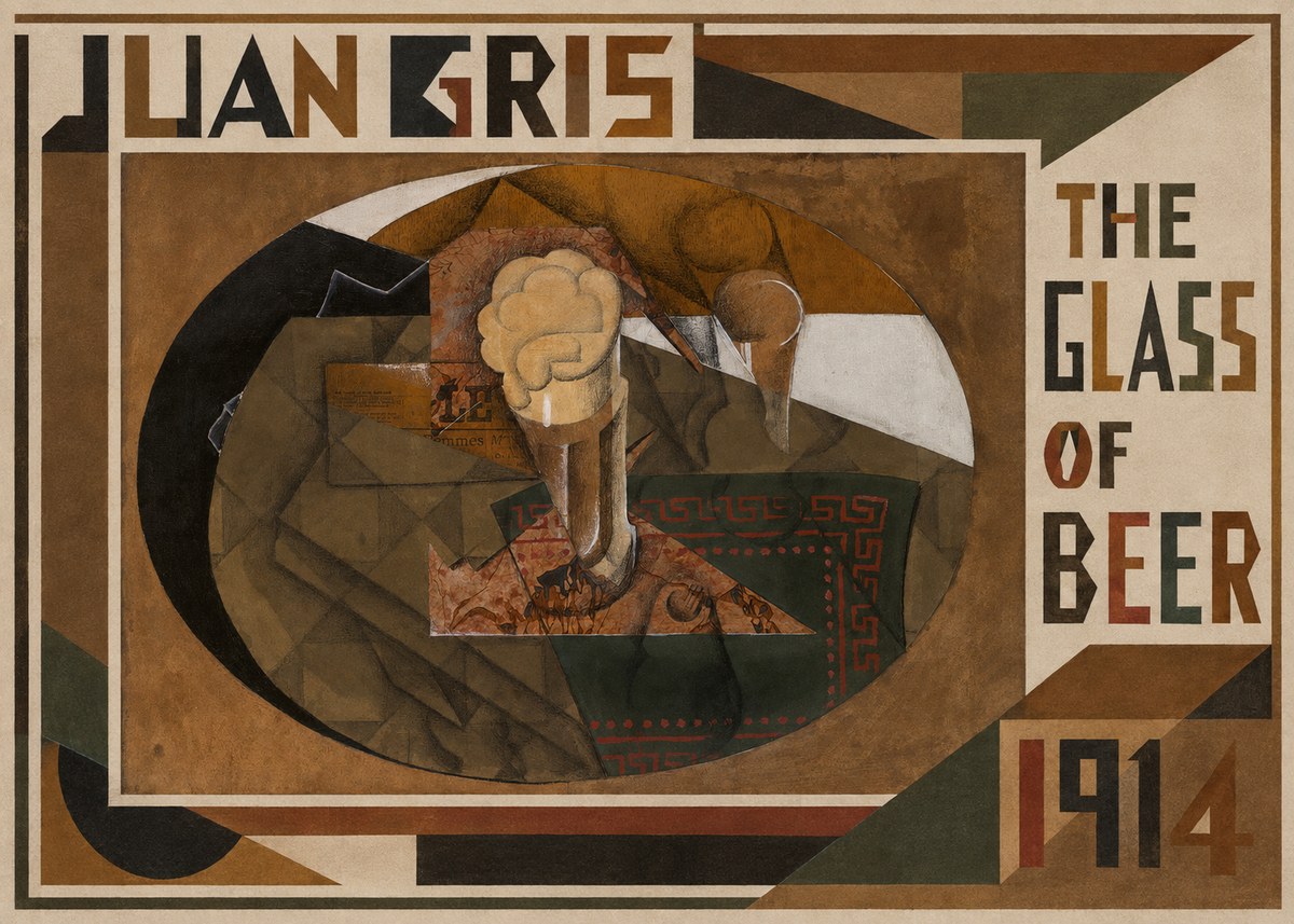 Juan Gris The Glass of Beer No1 - Affiche