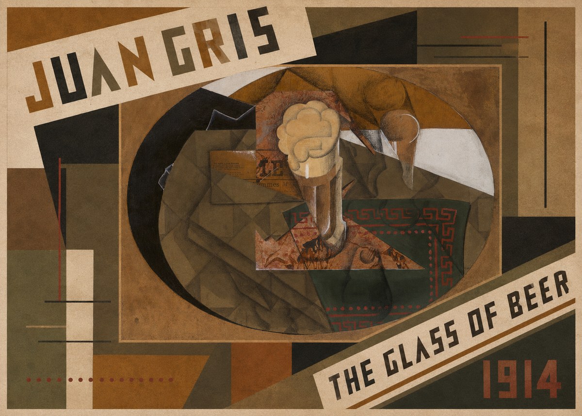 Juan Gris The Glass of Beer No2 - Affiche