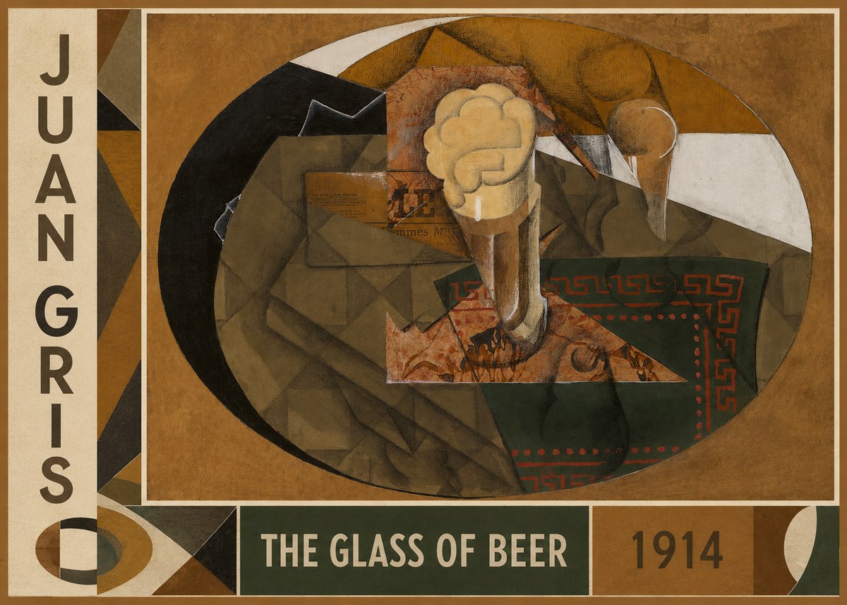 Juan Gris The Glass of Beer No3 - Affiche