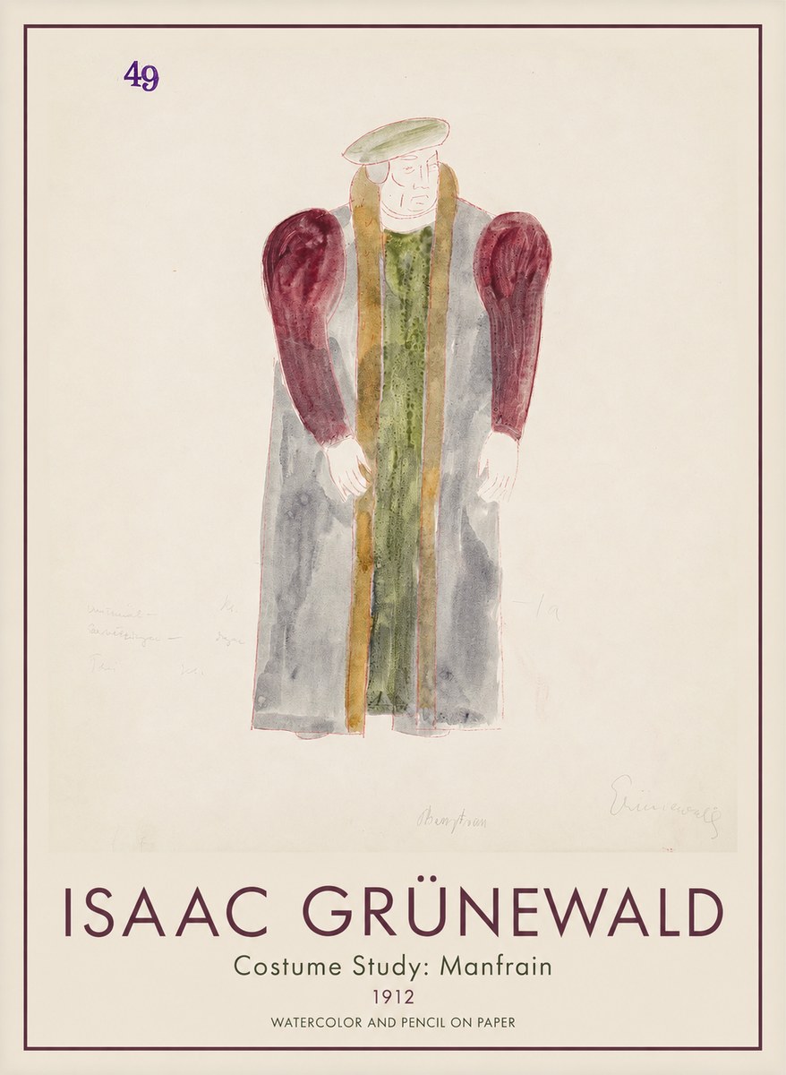 Isaac Grünewald Costume Study: Manfrain No1 - Affiche