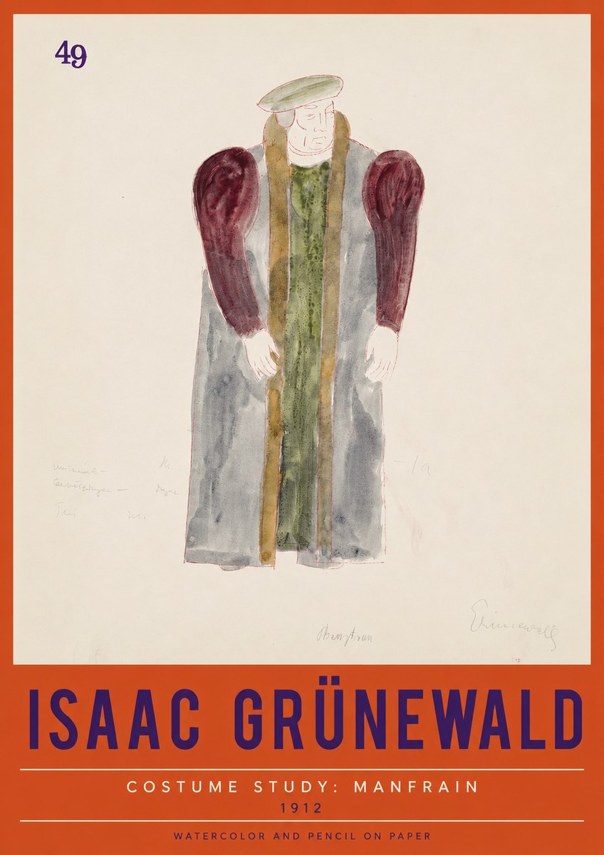 Isaac Grünewald Costume Study: Manfrain No2 - Affiche