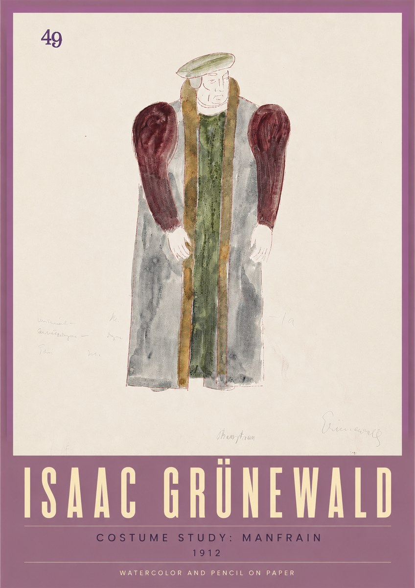 Isaac Grünewald Costume Study: Manfrain No3 - Affiche