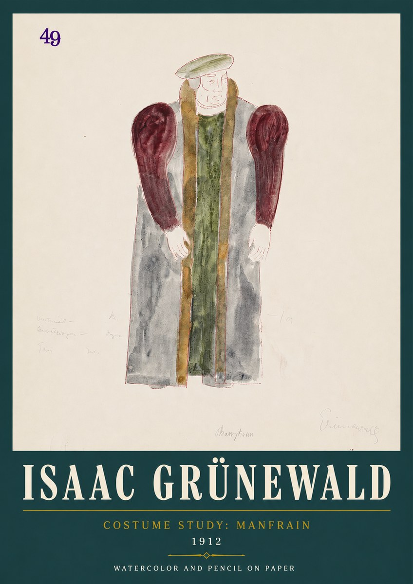 Isaac Grünewald Costume Study: Manfrain No4 - Affiche
