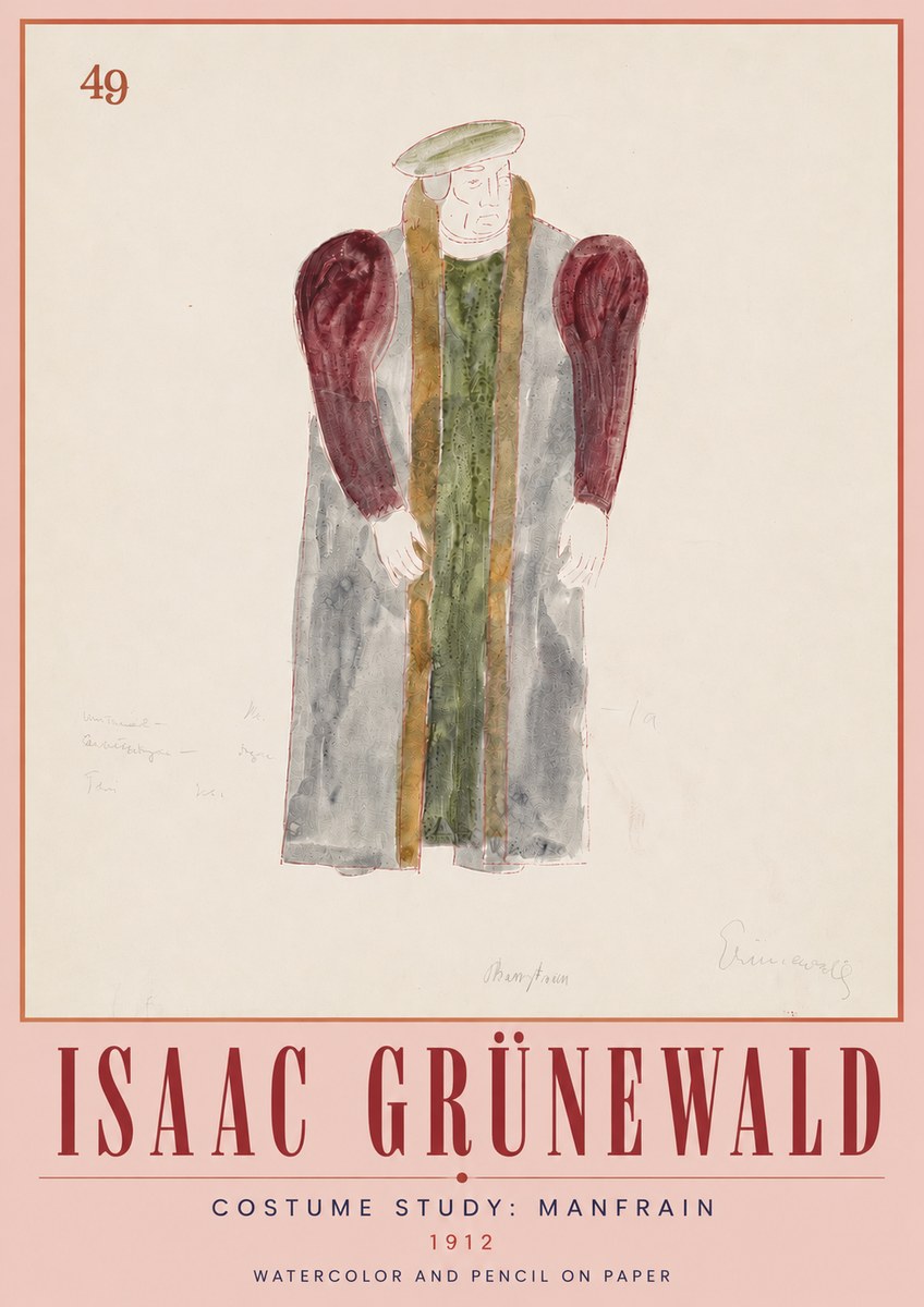Isaac Grünewald Costume Study: Manfrain No5 - Affiche