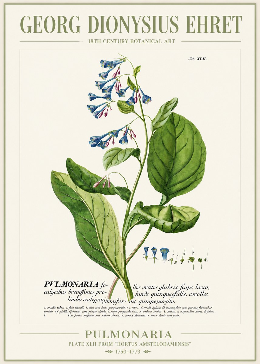 Georg Dionysius Ehret Pulmonaria No4 - Affiche