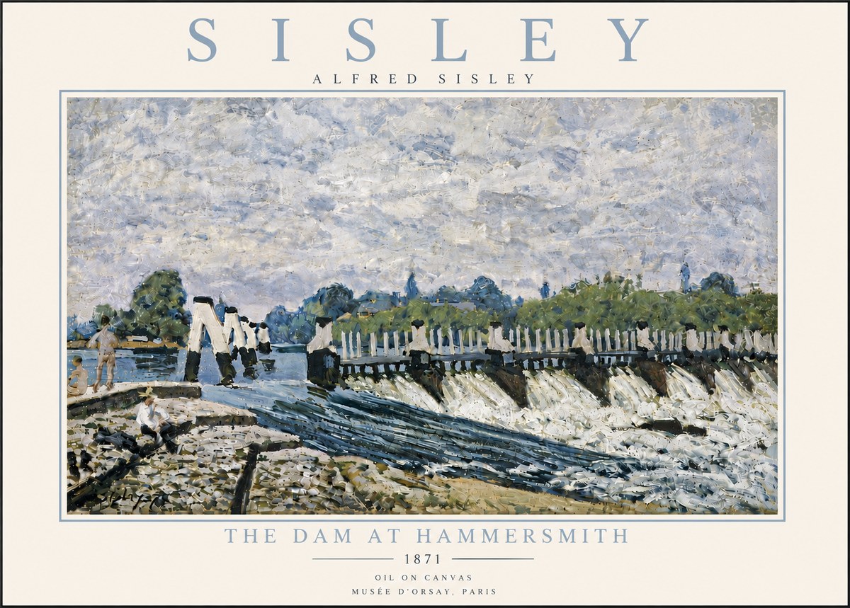 Sisley The Dam at Hammersmith No6 - Affiche