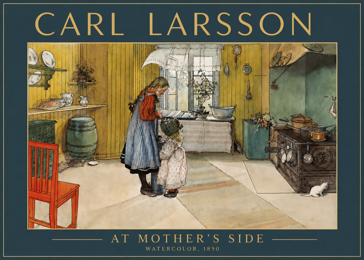 Carl Larsson At Mother's Side No3 - Affiche