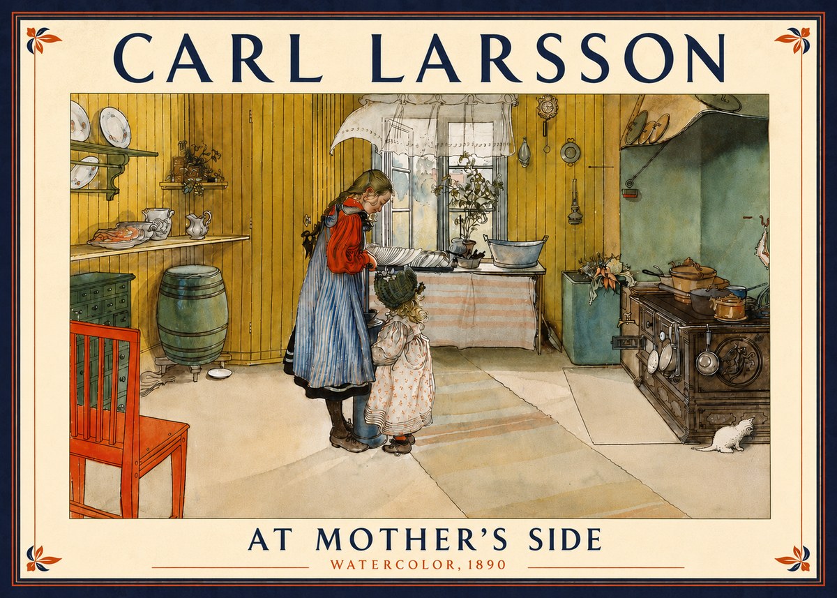 Carl Larsson At Mother's Side No5 - Affiche