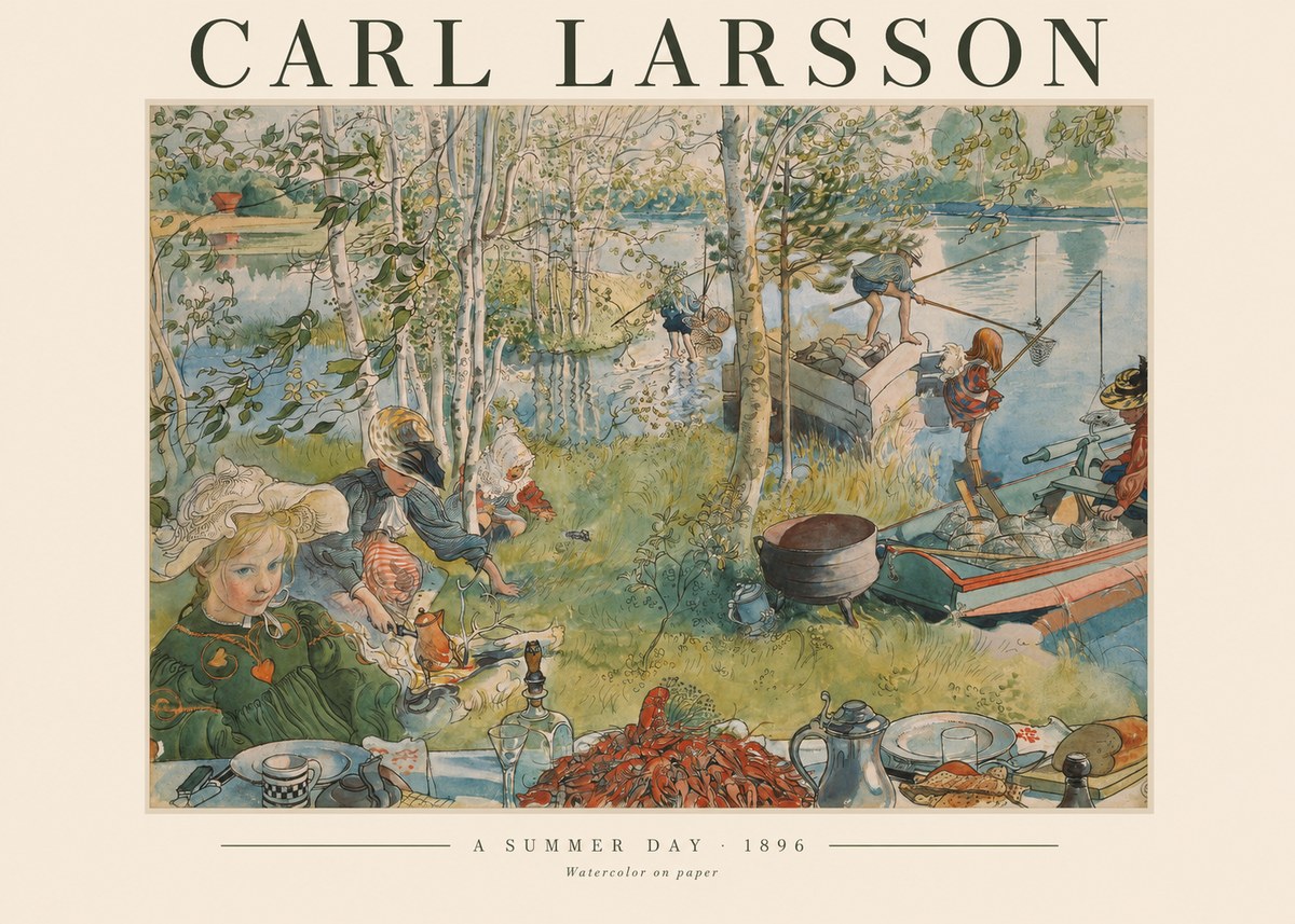 Carl Larsson A Summer Day No1 - Affiche