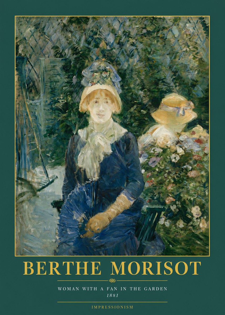 Berthe Morisot Young Woman with a Fan II No3 - Affiche