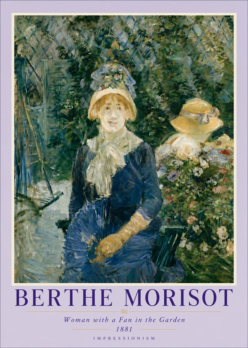 Berthe Morisot Young Woman with a Fan II No6 - Affiche