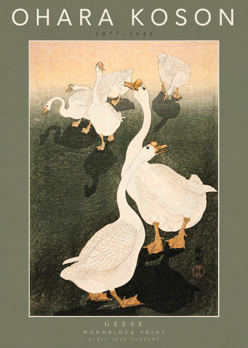 Ohara Koson Geese No2 - Affiche