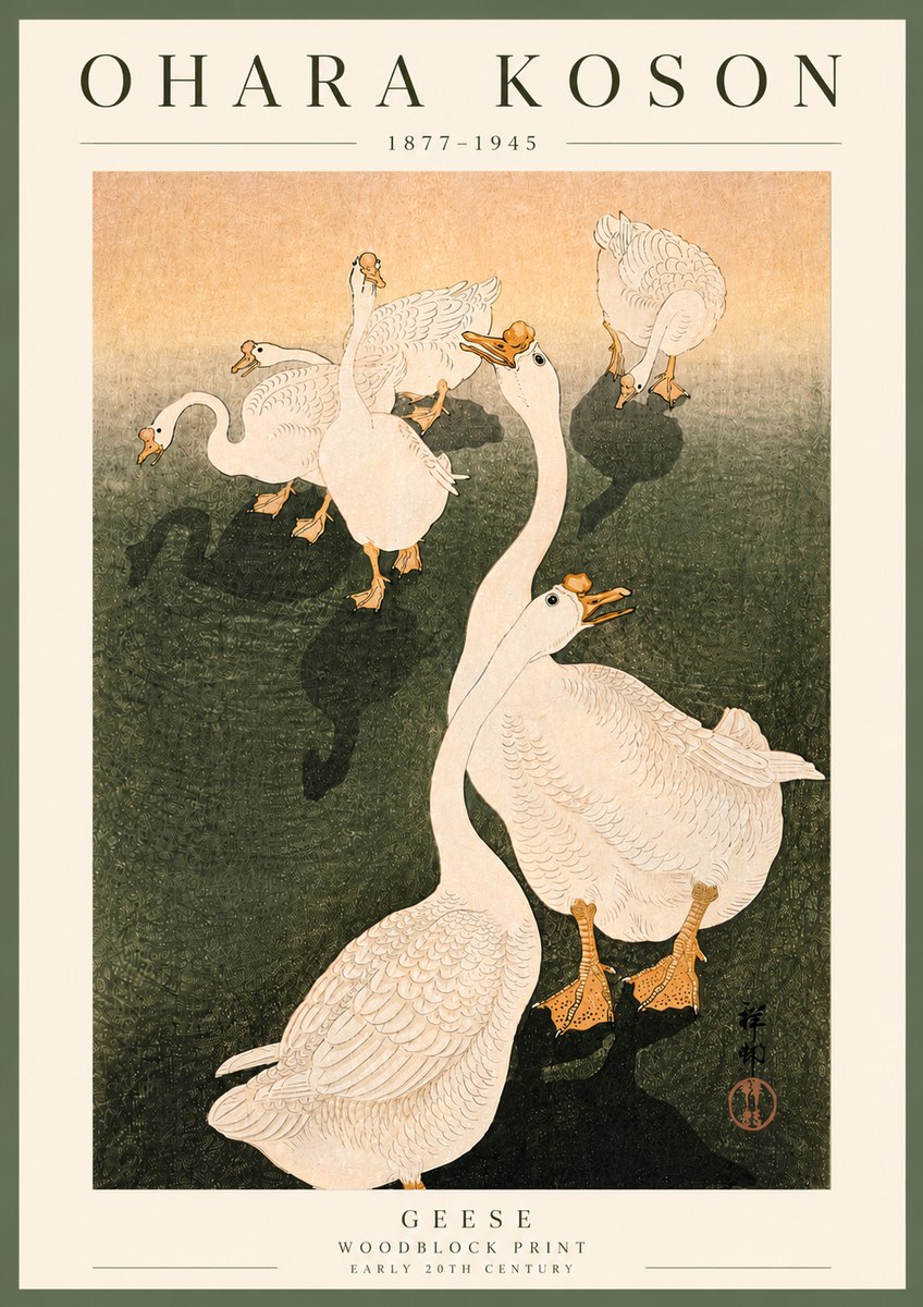 Ohara Koson Geese No6 - Affiche