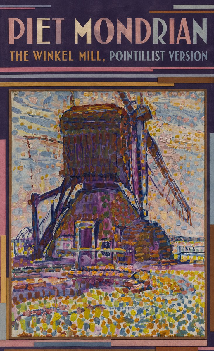 Piet Mondrian The Winkel Mill, Pointillist Version No6 - Affiche