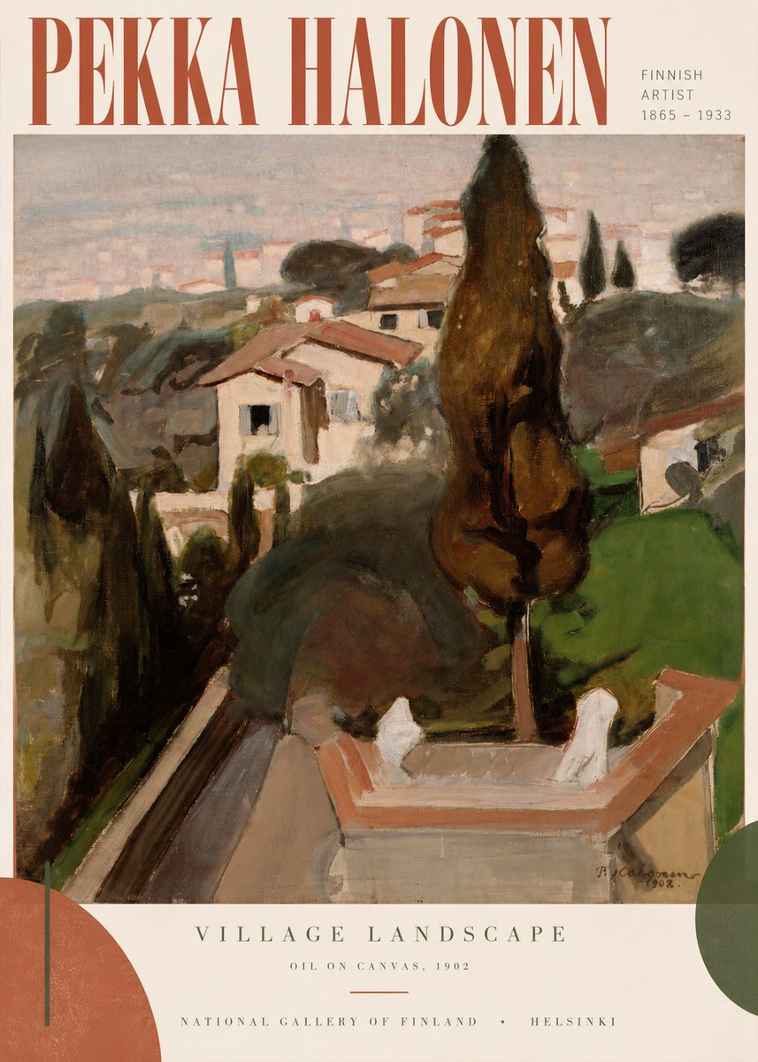 Pekka Halonen Village Landscape No3 - Affiche