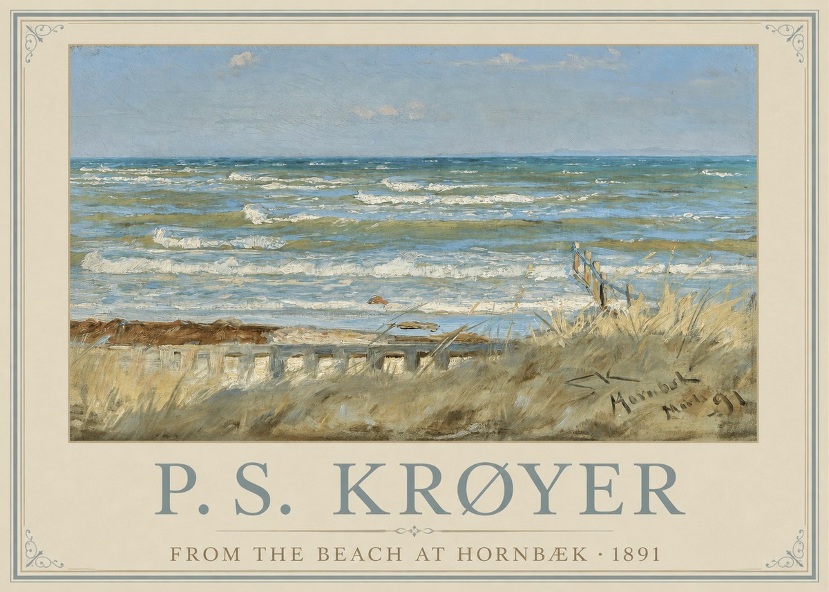 P.S. Krøyer From the Beach at Hornbæk · 1891 No1 - Affiche