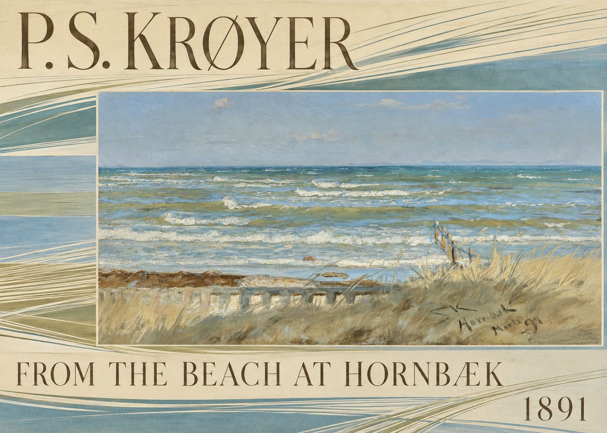 P.S. Krøyer From the Beach at Hornbæk · 1891 No6 - Affiche
