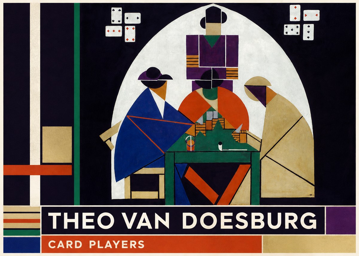 Theo van Doesburg Card Players No2 - Affiche