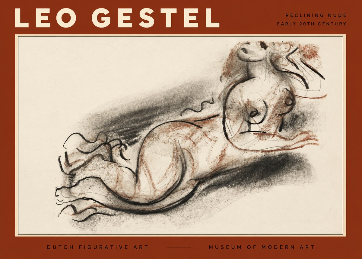 Leo Gestel Reclining Nude No2 - Affiche