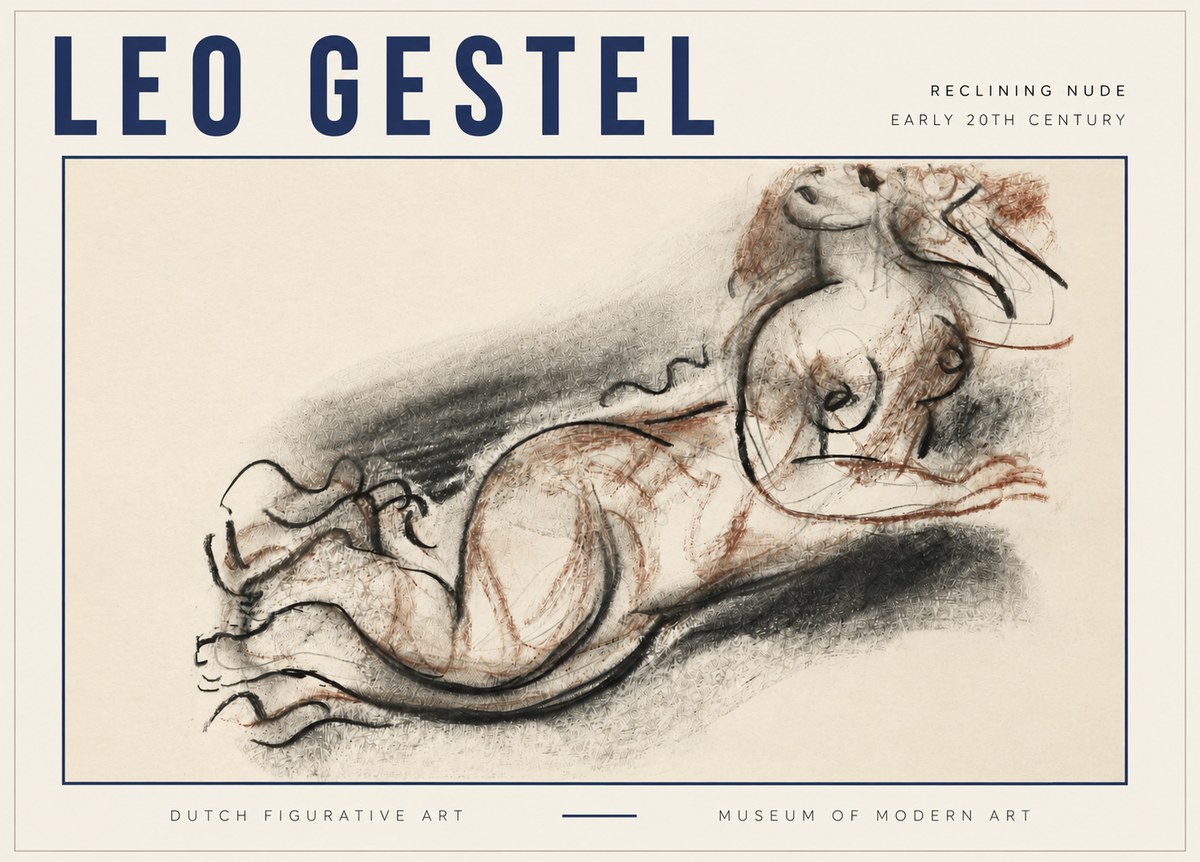 Leo Gestel Reclining Nude No3 - Affiche