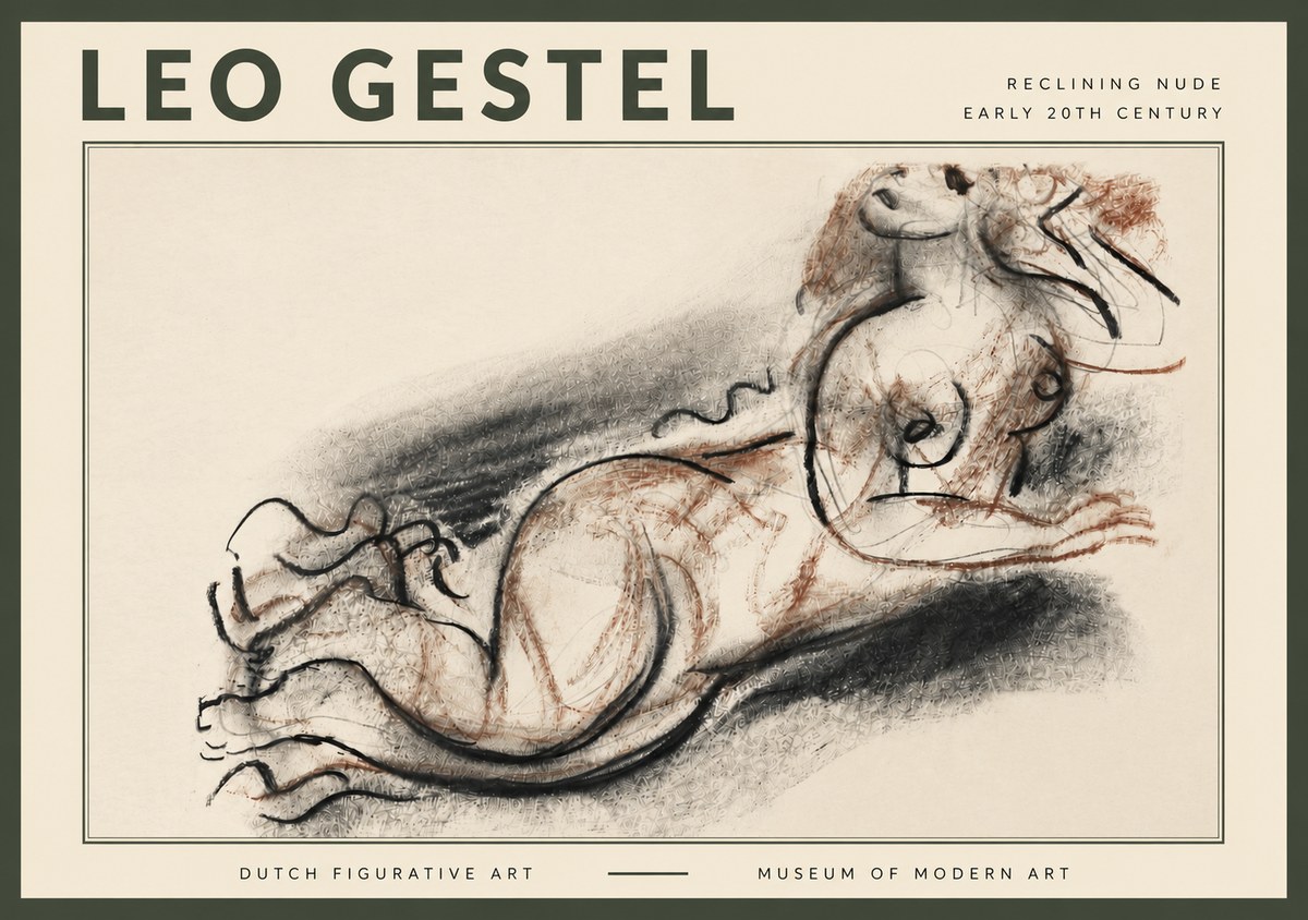 Leo Gestel Reclining Nude No4 - Affiche