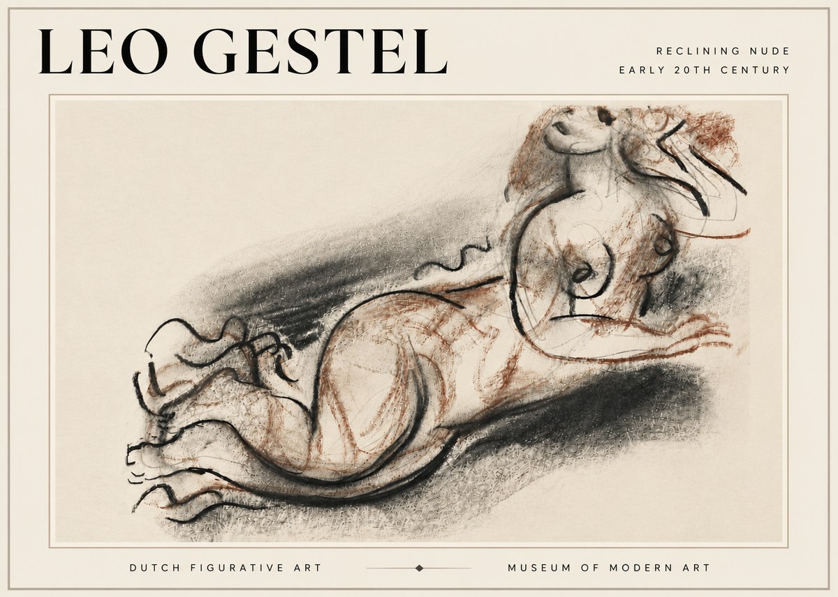 Leo Gestel Reclining Nude No6 - Affiche