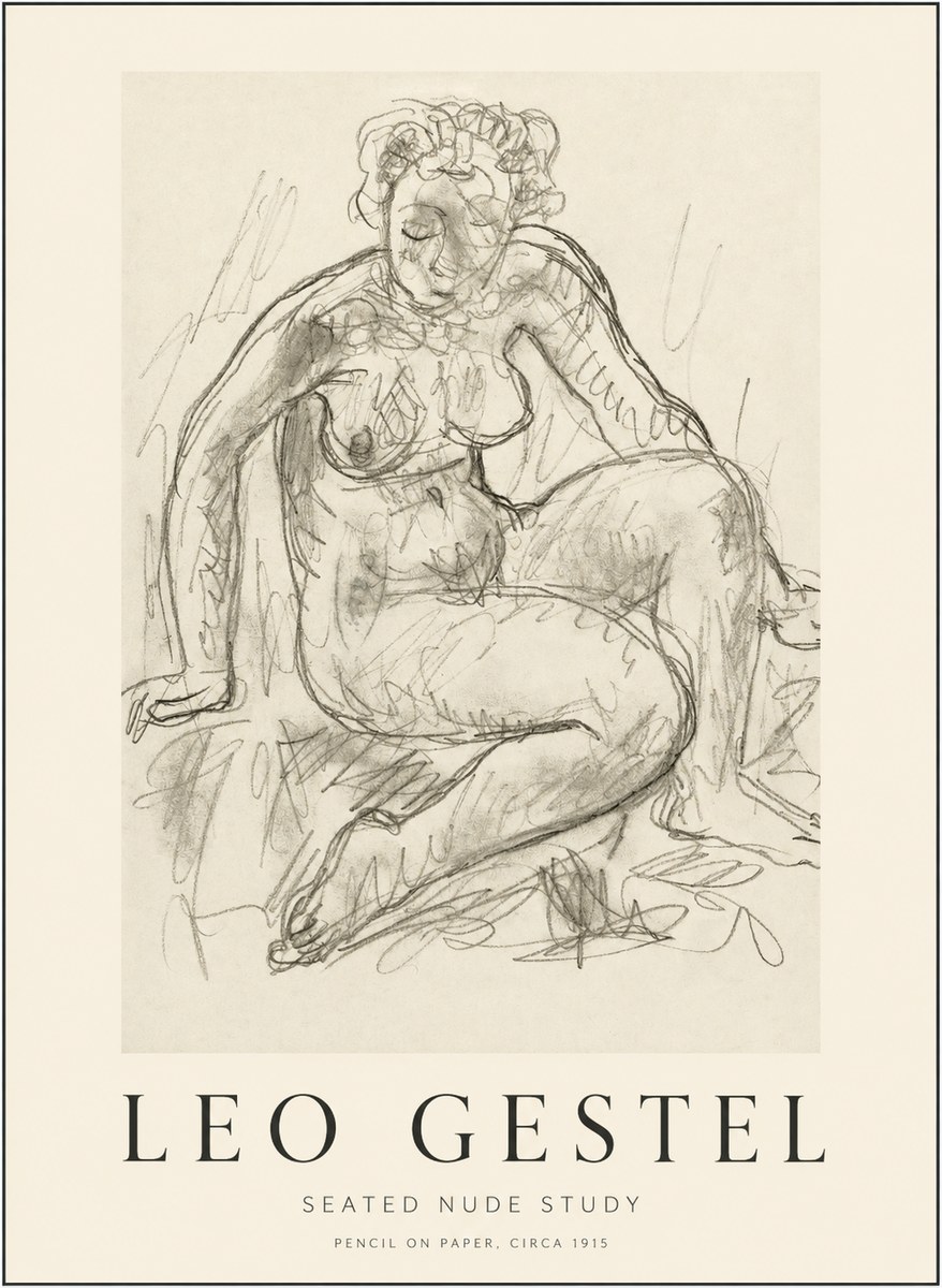 Leo Gestel Seated Nude Study No1 - Affiche
